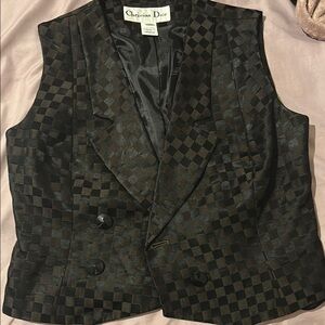 Christian Dior Black Checkered Vest